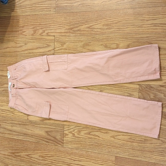 Pink cargo pants size 22" straight leg cotton Don't Call Me Jennyfer NWT New - Picture 1 of 4